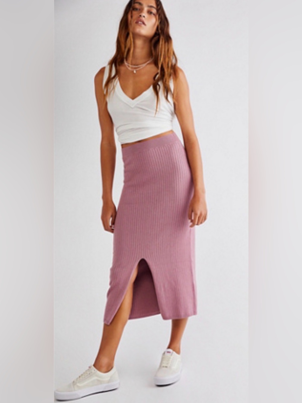 Free People Skyline Sweater Skirt in rose